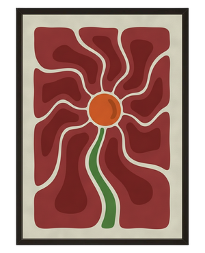 Fleur Rouge avec cadre