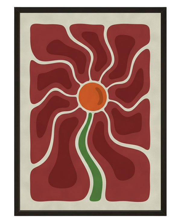 Fleur Rouge avec cadre