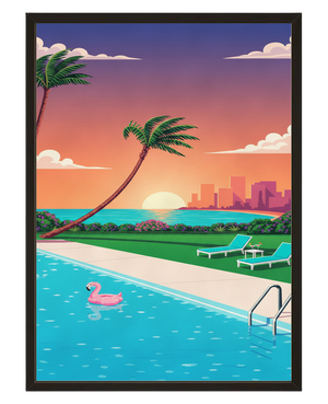 Coucher De Miami avec cadre