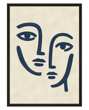 Les Deux Visages Bleus avec cadre
