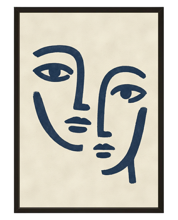 Les Deux Visages Bleus avec cadre
