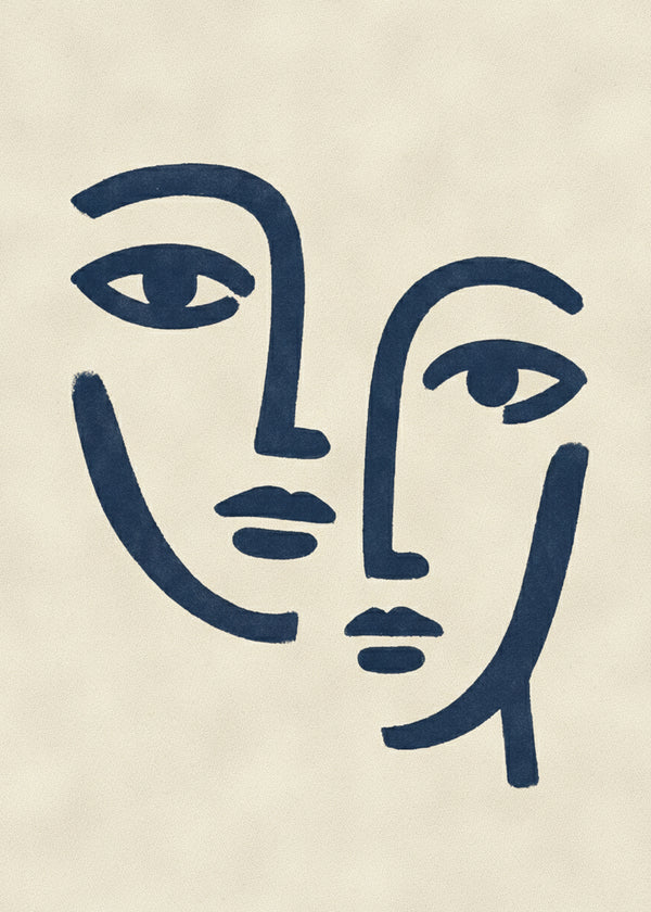 Les Deux Visages Bleus sans cadre