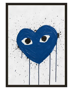 Coeur Bleu Coulant avec cadre