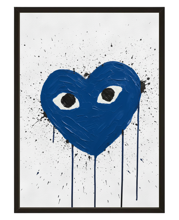 Coeur Bleu Coulant avec cadre