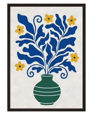 Feuillage Indigo avec cadre