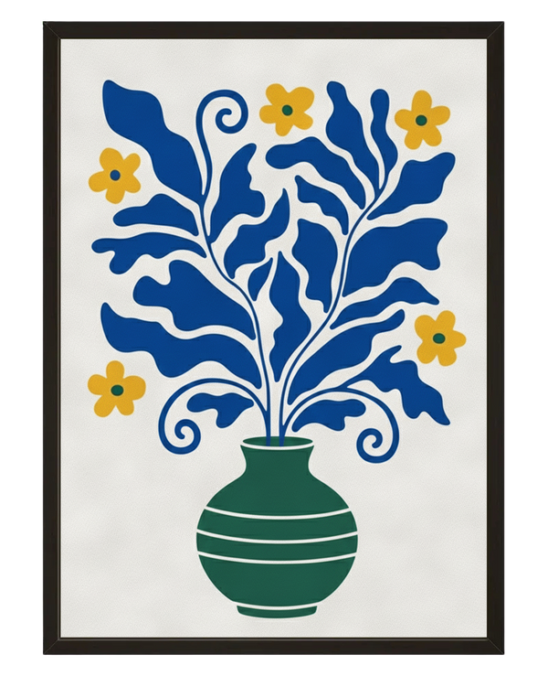 Feuillage Indigo avec cadre