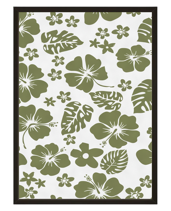 Motif Hibiscus avec cadre