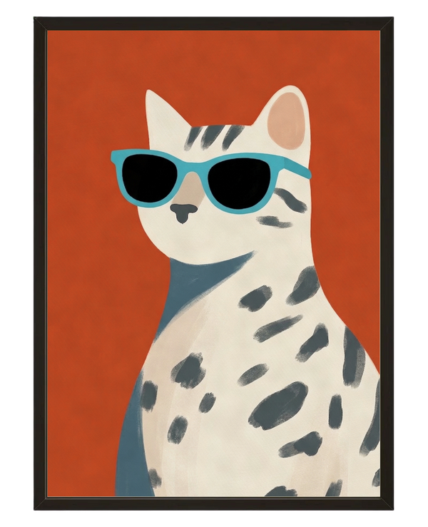 Chat Tropez avec cadre