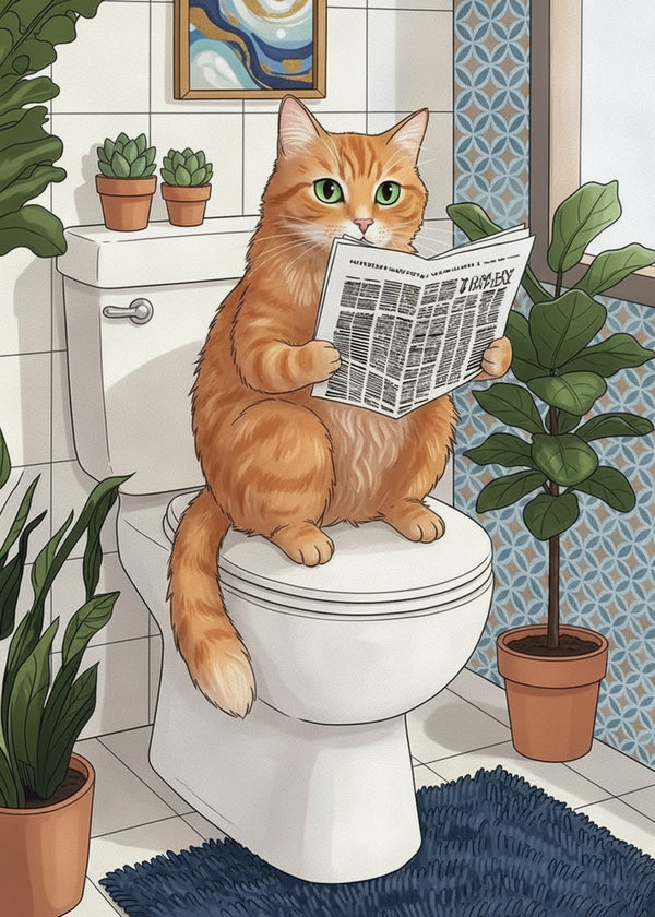 Le Chat Au Toilette sans cadre