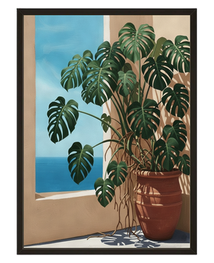 Fenetre Monstera avec cadre