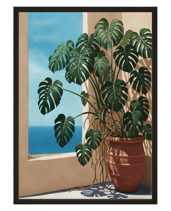 Fenetre Monstera avec cadre