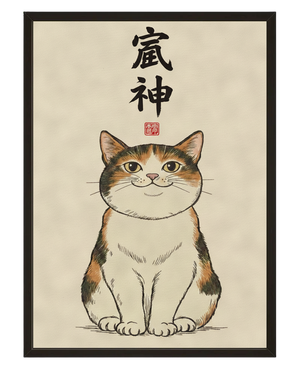 Le Chat Heureux avec cadre
