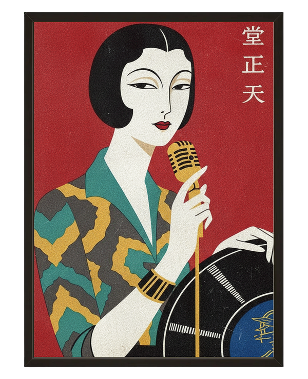 Chanteuse Retro avec cadre