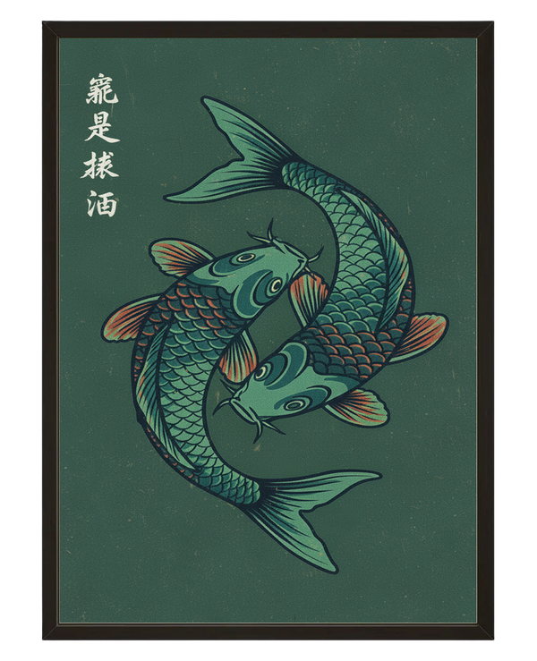 Poisson Koi 3 avec cadre