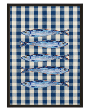 Sardines Sur Nappe avec cadre
