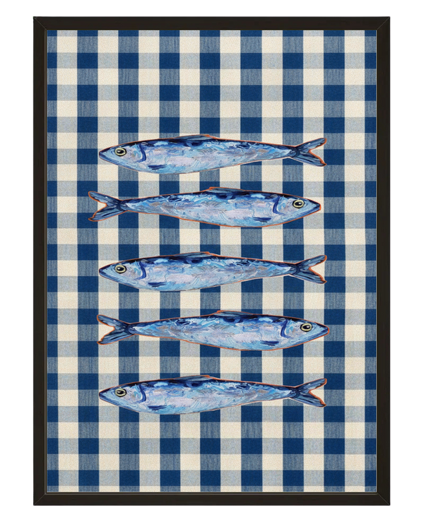 Sardines Sur Nappe avec cadre