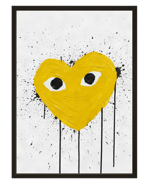 Coeur Jaune Coulant avec cadre