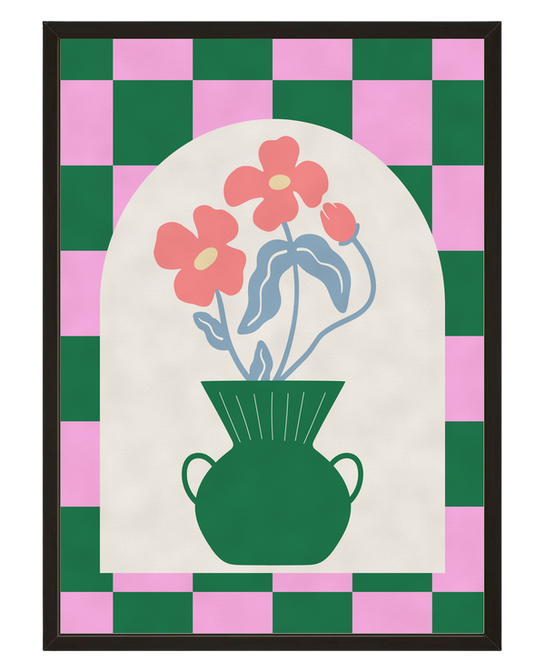 Vase Damier avec cadre