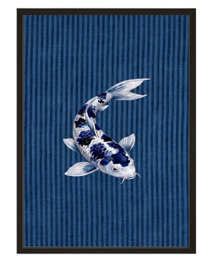 Carpe Koi Indigo avec cadre