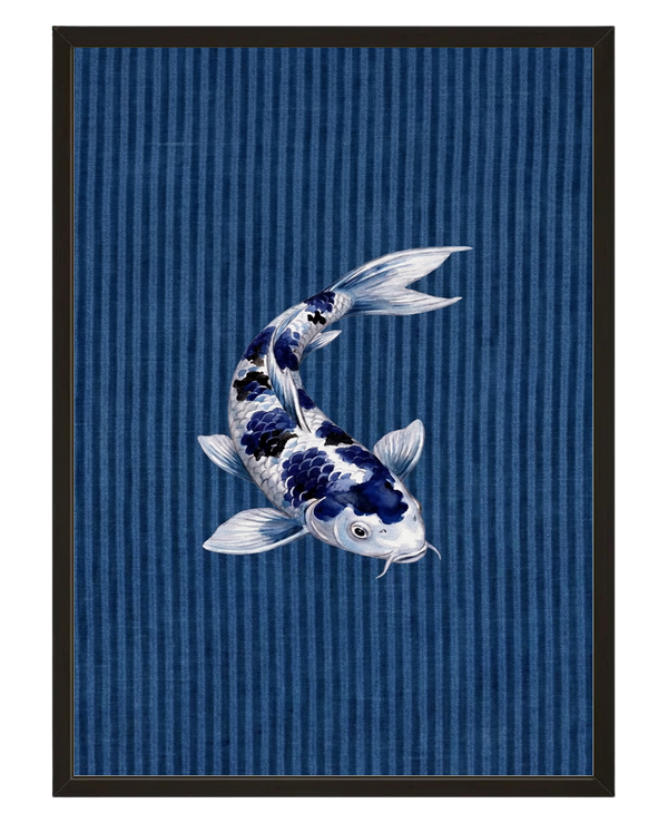 Carpe Koi Indigo avec cadre