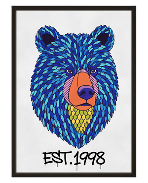 Ours Psychedelique avec cadre