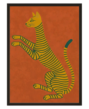 Felin A Rayures avec cadre