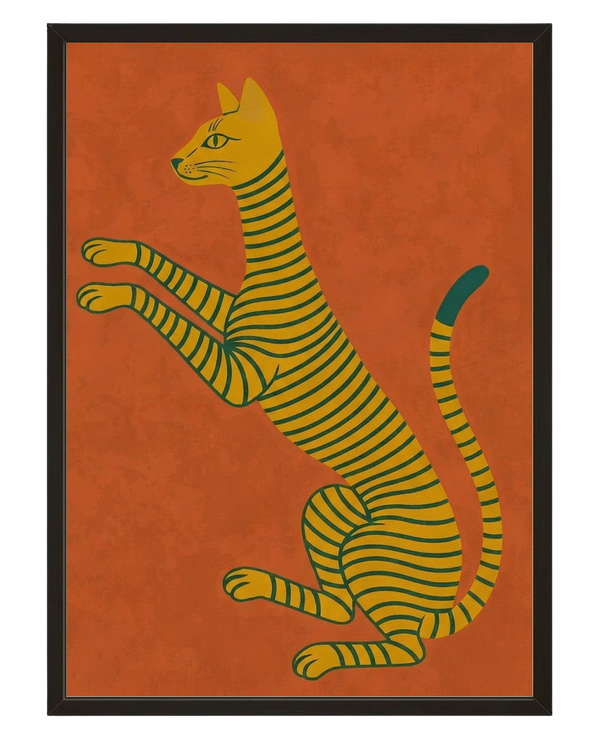 Felin A Rayures avec cadre