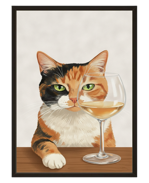 Le Chat Sommelier avec cadre
