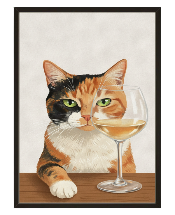 Le Chat Sommelier avec cadre
