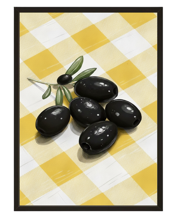 Olives Sur Damier avec cadre