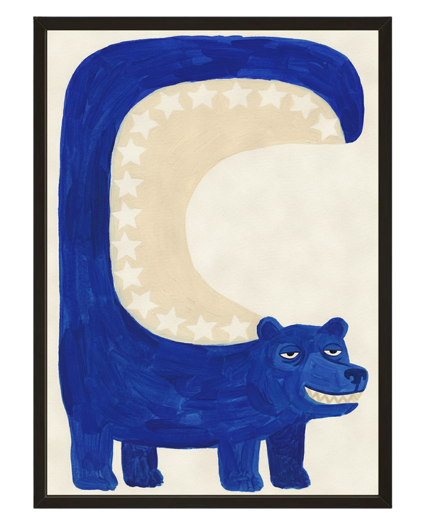Ours Indigo avec cadre