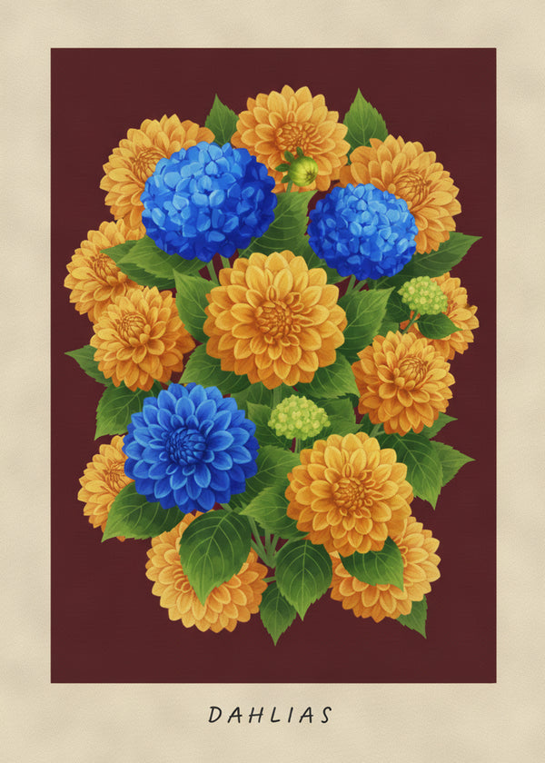Bouquet Dahlias sans cadre