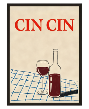 Cin Cin Rouge avec cadre