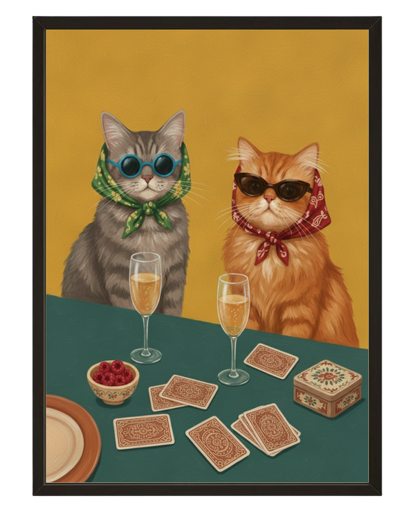 Deux Chats avec cadre