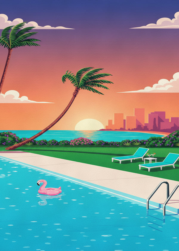 Coucher De Miami sans cadre