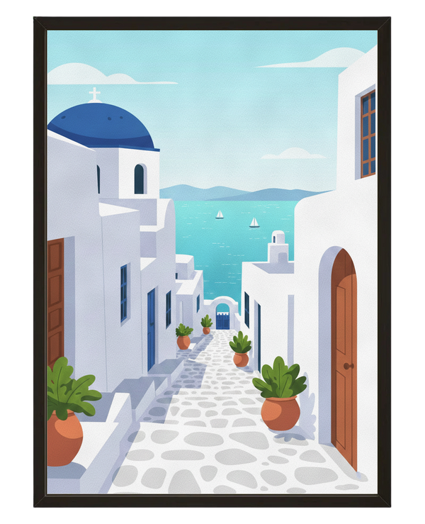 Dome De Santorin avec cadre