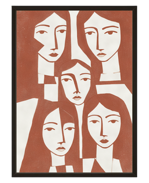Visages Oranges avec cadre