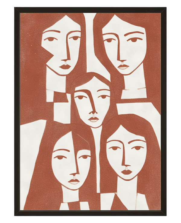 Visages Oranges avec cadre