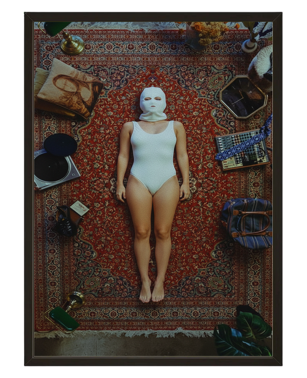 L Inconnue Au Tapis avec cadre