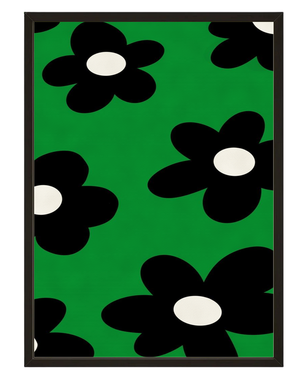 Fleurs Obsidienne avec cadre