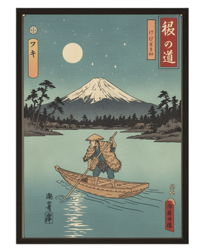 Pecheur Fuji avec cadre