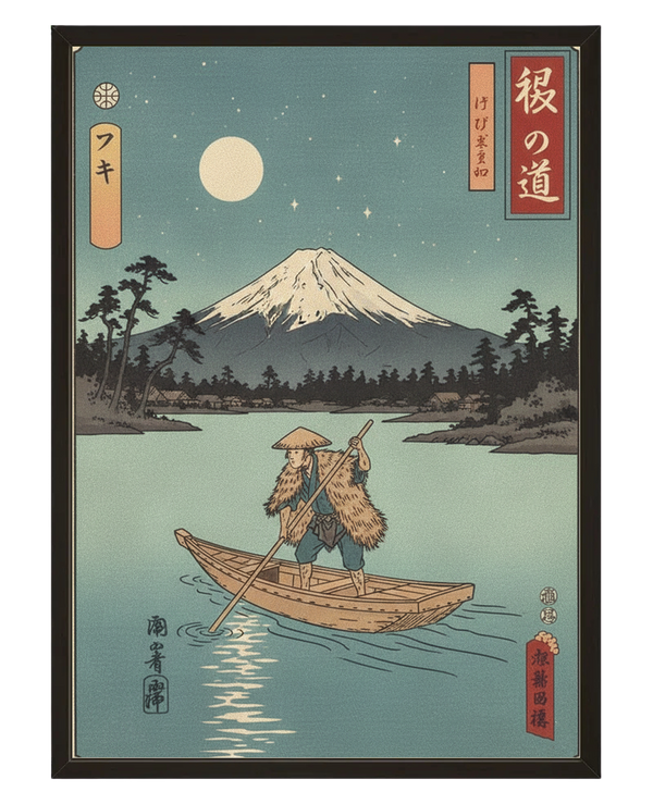Pecheur Fuji avec cadre