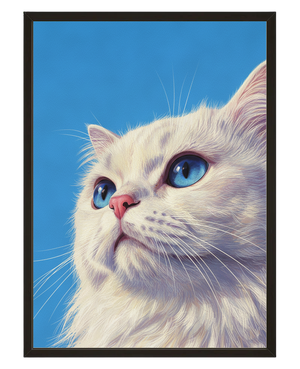 Le Chat Blanc avec cadre