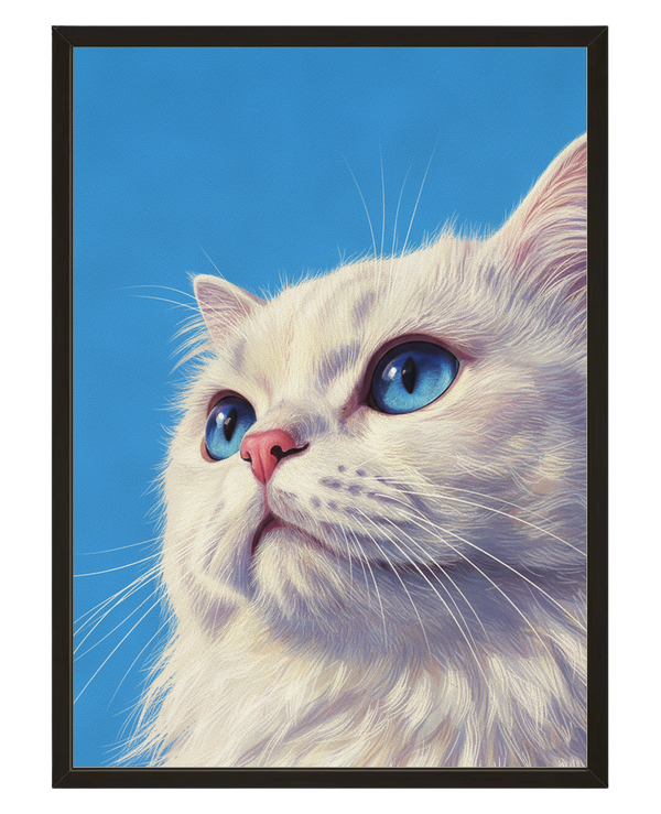 Le Chat Blanc avec cadre