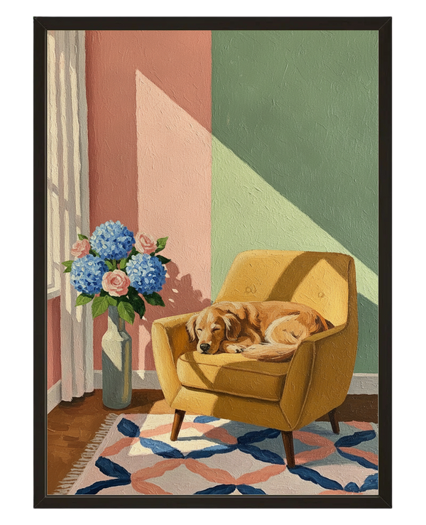 Le Chien Sommeil avec cadre