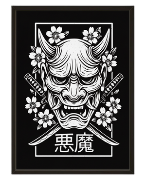 Masque Hannya avec cadre