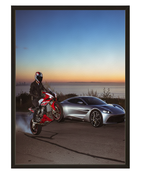 Coucher De Motard avec cadre